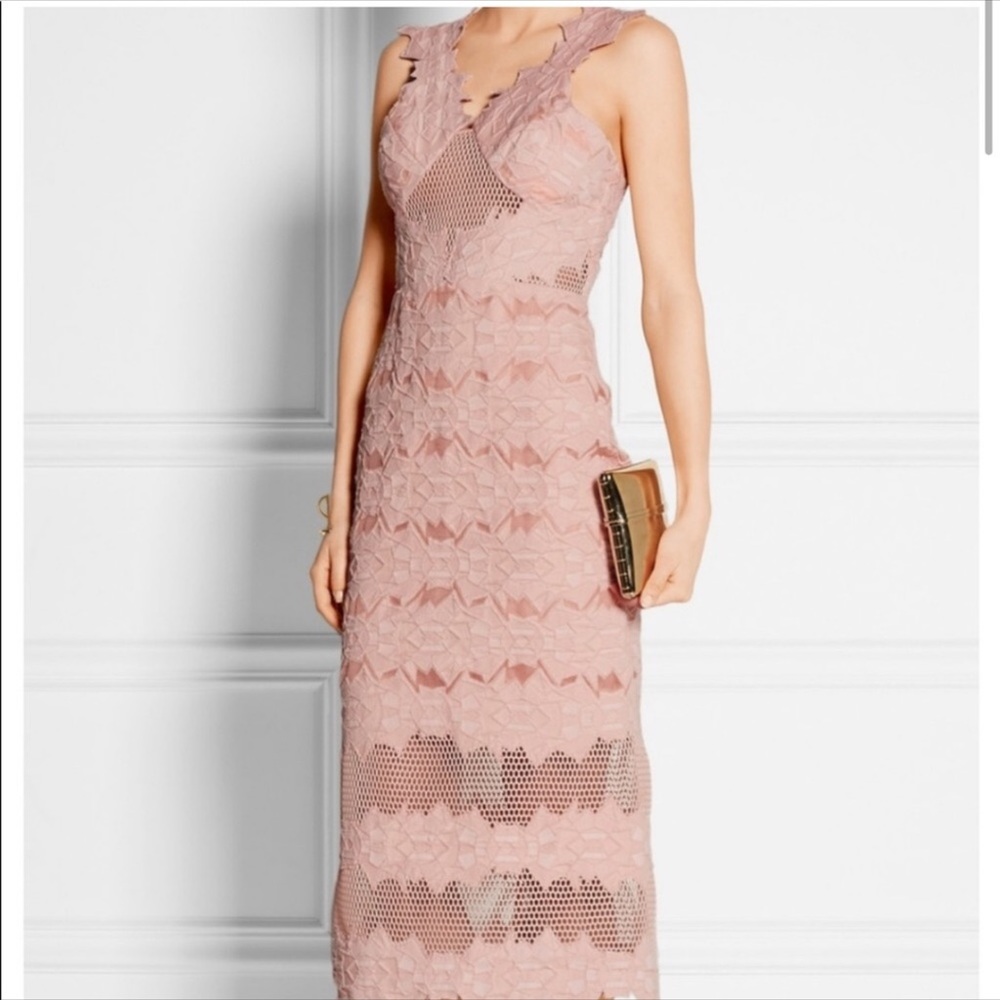 Jonathan Simkhai Pink Lace Midi Dress